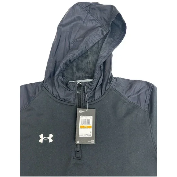 New Men's Under Armour AU Command Short‎ Sleeve Black Hoodie Size Small New